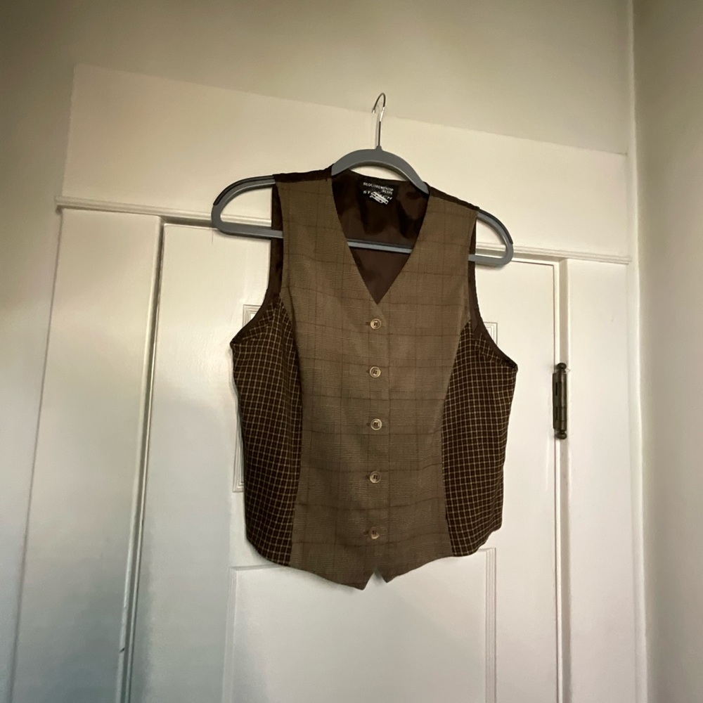 Y2K Vintage Requirements Women Mixed Plaid Suit Vest